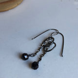 Hammered Hoop Earrings with Ant Hill Garnets