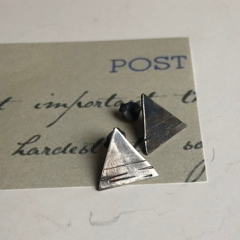 Textured Triangle Earrings