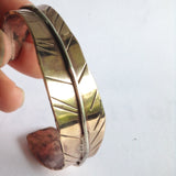 Bronze Feather Cuff with Sterling Silver