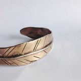 Bronze Feather Cuff with Sterling Silver