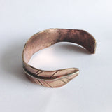 Bronze Feather Cuff with Sterling Silver