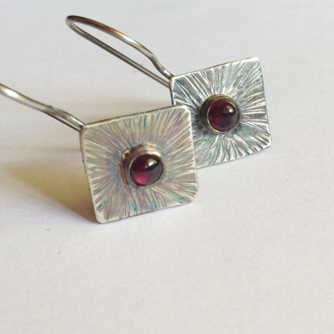 Garnet Sunburst Earrings