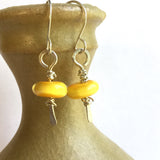 Yellow Lamp Work Earrings