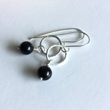Small Hoop Earrings with Onyx