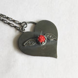 Heart with Rose and Leaves