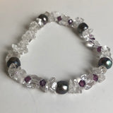 RESERVED - Butterfly with Pearls Stretch Bracelet