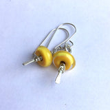 Yellow Lamp Work Earrings