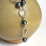 Black Pearl Hoop Necklace