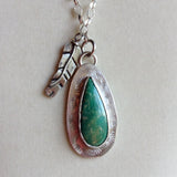 Alacron Turquoise Hand Stamped Charm Necklace