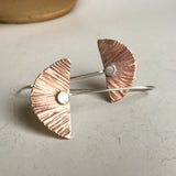 Textured Bronze Half Moon Earrings