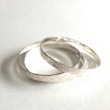 Hammered Bangle Bracelets in Sterling Silver