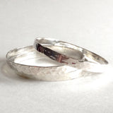 Hammered Bangle Bracelets in Sterling Silver