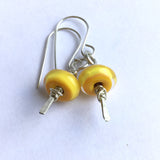Yellow Lamp Work Earrings