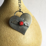 Heart with Rose and Leaves