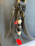 Rose and Skulls Purse Charm