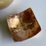 Square Hammered Bronze Trinket Dish