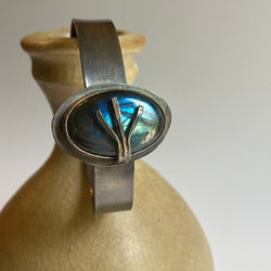 Modern Labradorite Cuff Bracelet