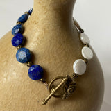 Lapis and Coin Pearl Bracelet