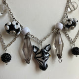 Black and White Zebra Statement Necklace