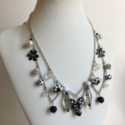 Black and White Zebra Statement Necklace