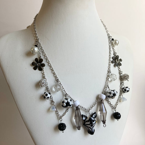 Black and White Zebra Statement Necklace