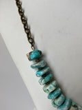 Dyed Magnesite and Antique Brass Necklace