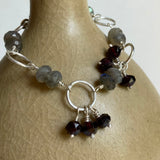 Labradorite and Garnet Link Bracelet