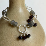 Labradorite and Garnet Link Bracelet