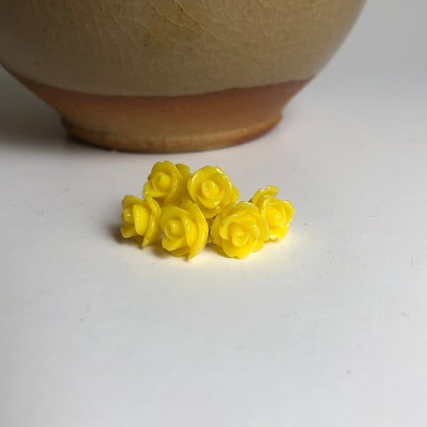 Yellow Rose Stud Earrings