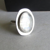 Oval Moonstone Ring - Size 8
