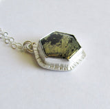 Hexagon Necklace - Pyrite in Chalcedony