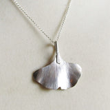 Ginkgo Leaf Necklace in Sterling Silver