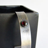 Garnet Hand Stamped Cuff Bracelet