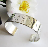 Sterling Silver Love Cuff Bracelet with X's and O's