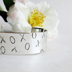Sterling Silver Love Cuff Bracelet with X's and O's