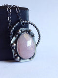 Pink Sapphire Teardrop Necklace