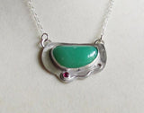 Chrysoprase and Lab Ruby Necklace