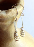 Hammered Sterling Silver Spiral Earrings