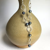 Black Pearl Hoop Necklace