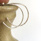 Hammered Sterling Silver Hoop Earrings - 1 1/8"