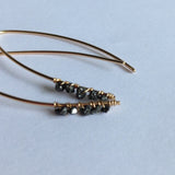 Black Diamond and 14K Gold Earrings