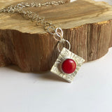 Rosarita and Stamped Silver Necklace