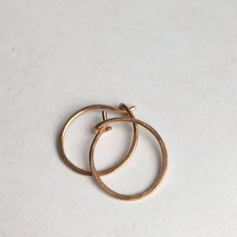 Rose Gold Hoop Earrings - 3/8” Sleeper Hoops
