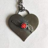 Heart with Rose and Leaves
