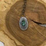 Chrysocolla Necklace with Stamped Border